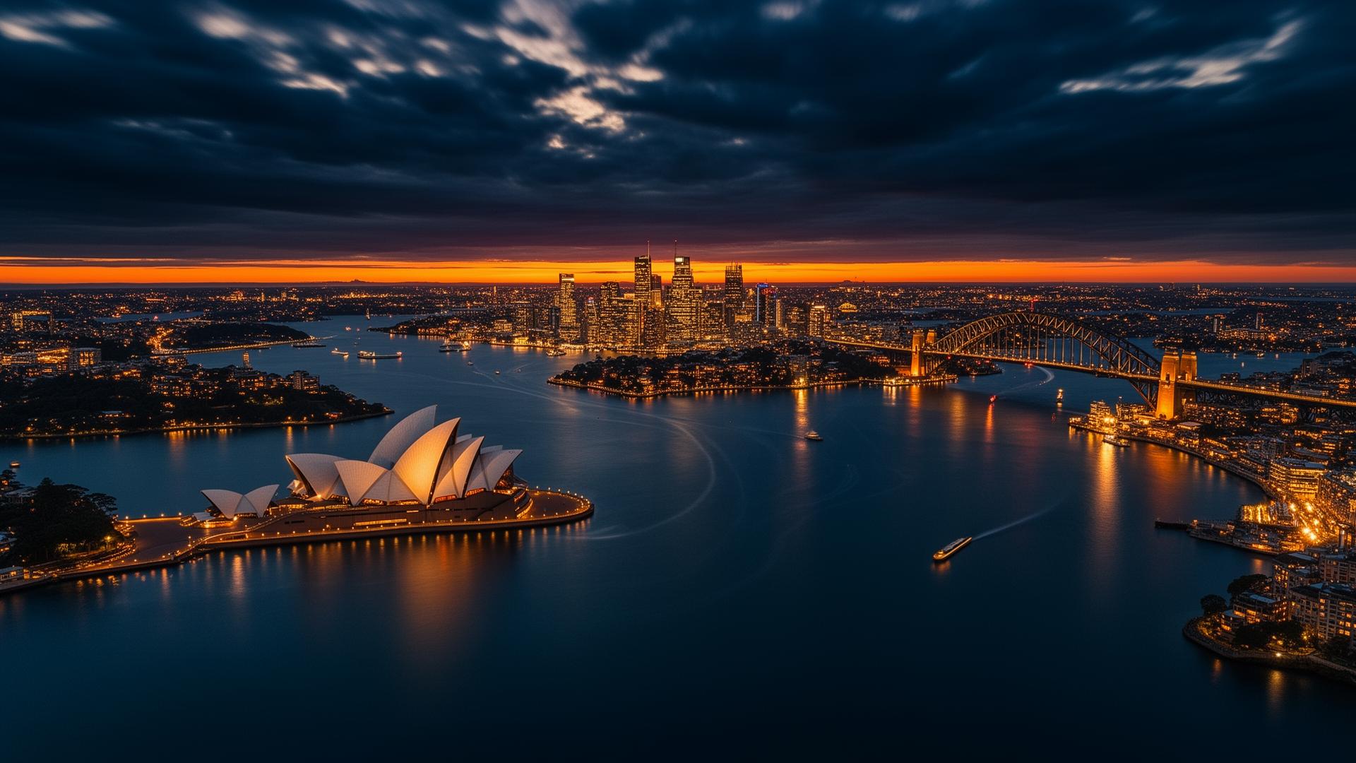 Sydney Harbour at twilight
